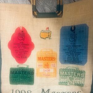 Masters Vintage Ticket Design Tote Bag - Multicolor